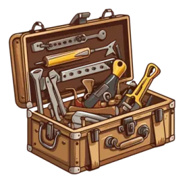 an open suitcase filled with tools