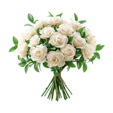 a bouquet of white roses