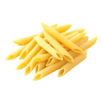 a pile of pasta on a white background