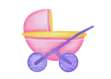 an illustration of a baby stroller