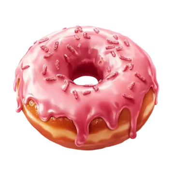 a donut with pink icing on it