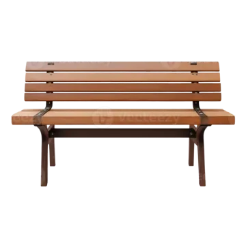 a wooden bench on a white background