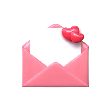 a pink envelope with a heart on it
