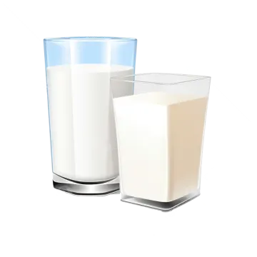 two glasses of milk and a glass with milk