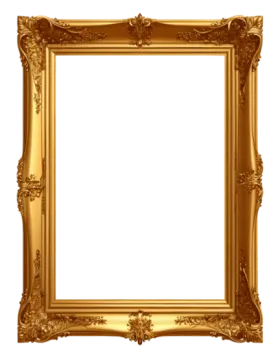 a gold frame with a white background