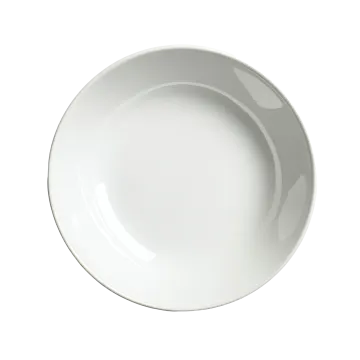 an empty white plate on a white background