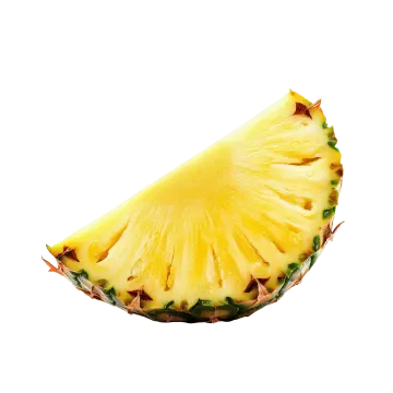 a half of a pineapple cut in half