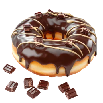 a chocolate covered donut