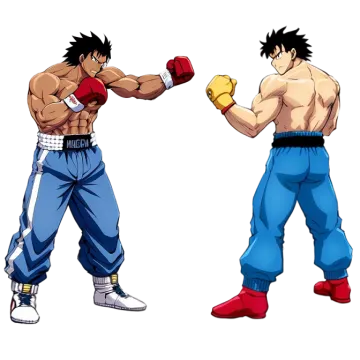 two fighters fighting with each other characters