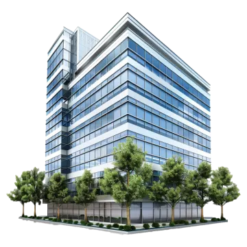 a rendering of a modern office building