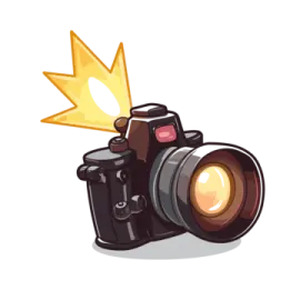 a camera with an arrow on it