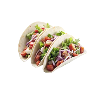 a couple of taco toros on a white background