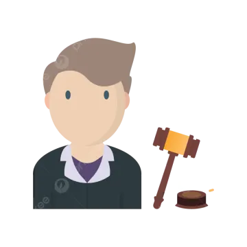 a man with a hammer and a judge's hat