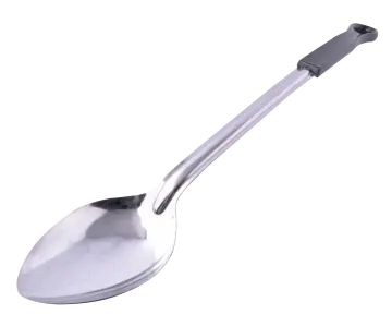 a silver spoon on a white background