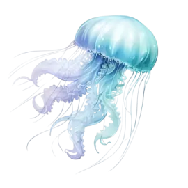 a jellyfish with blue and purple colors