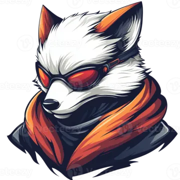 a fox wearing a scarf