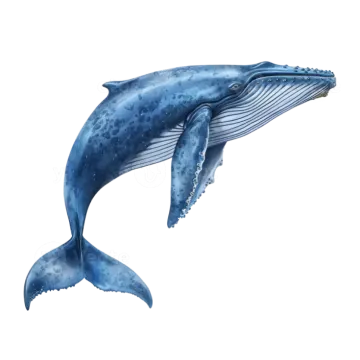 a blue whale jumping out of the water