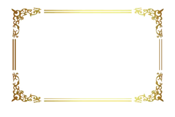 a gold frame on a white background