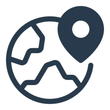 a map icon with the location of a mountain