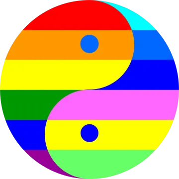 the yin symbol in rainbow colors