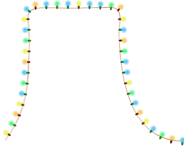 a string of christmas lights on a white background
