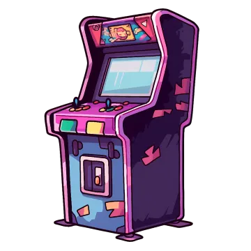 a pink arcade machine