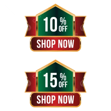 a set of 10 % off and 15 percent off labels