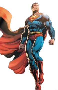 a superman in the air with his cape