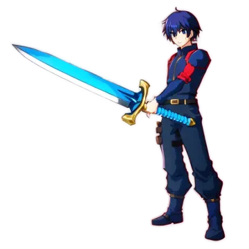 an anime character holding a sword