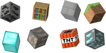 a bunch of minecraft items
