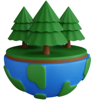 a small globe with trees on top