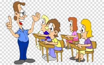 a teacher teaching his students in the classroom clipart