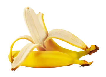 a peeled banana on a white background