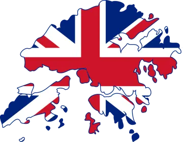 a map with the british flag on it