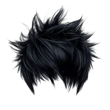 a black wig on a white background