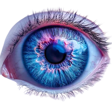 a close up view of an eye