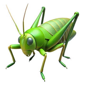 a green grasshopper on a white background