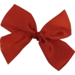 a red bow on a white background