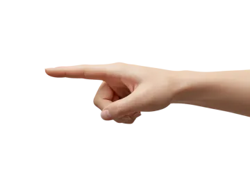 a person's hand pointing at something