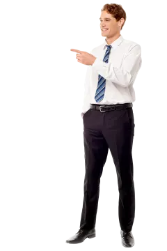 a man in a white shirt and blue tie