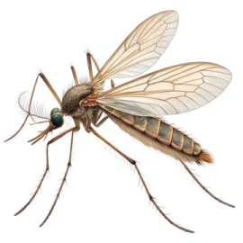 a mosquito on a white background