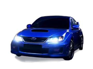a blue car on a white background