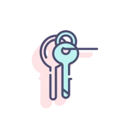 a line icon of a key