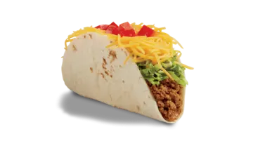 a taco burritoa with cheese and lete