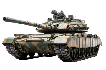 a military tank on a white background