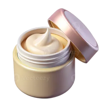 a jar of cream on a white background