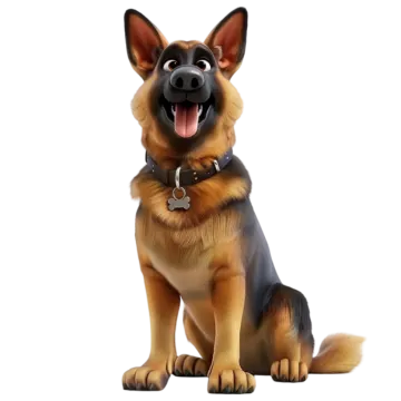 a german shepherd dog sitting on the ground