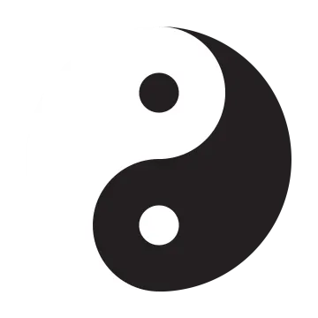 a black and white yin symbol