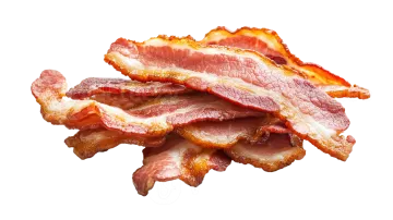 bacon on a white background