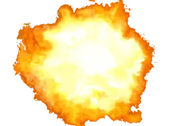 a yellow fireball on a white background
